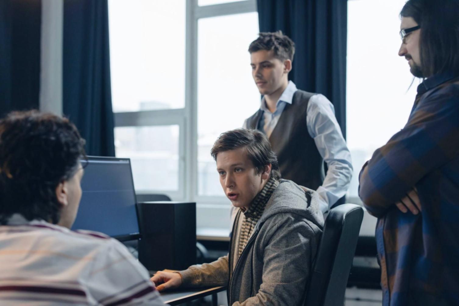 Code review session showing detailed feedback on HTML semantics and CSS organization